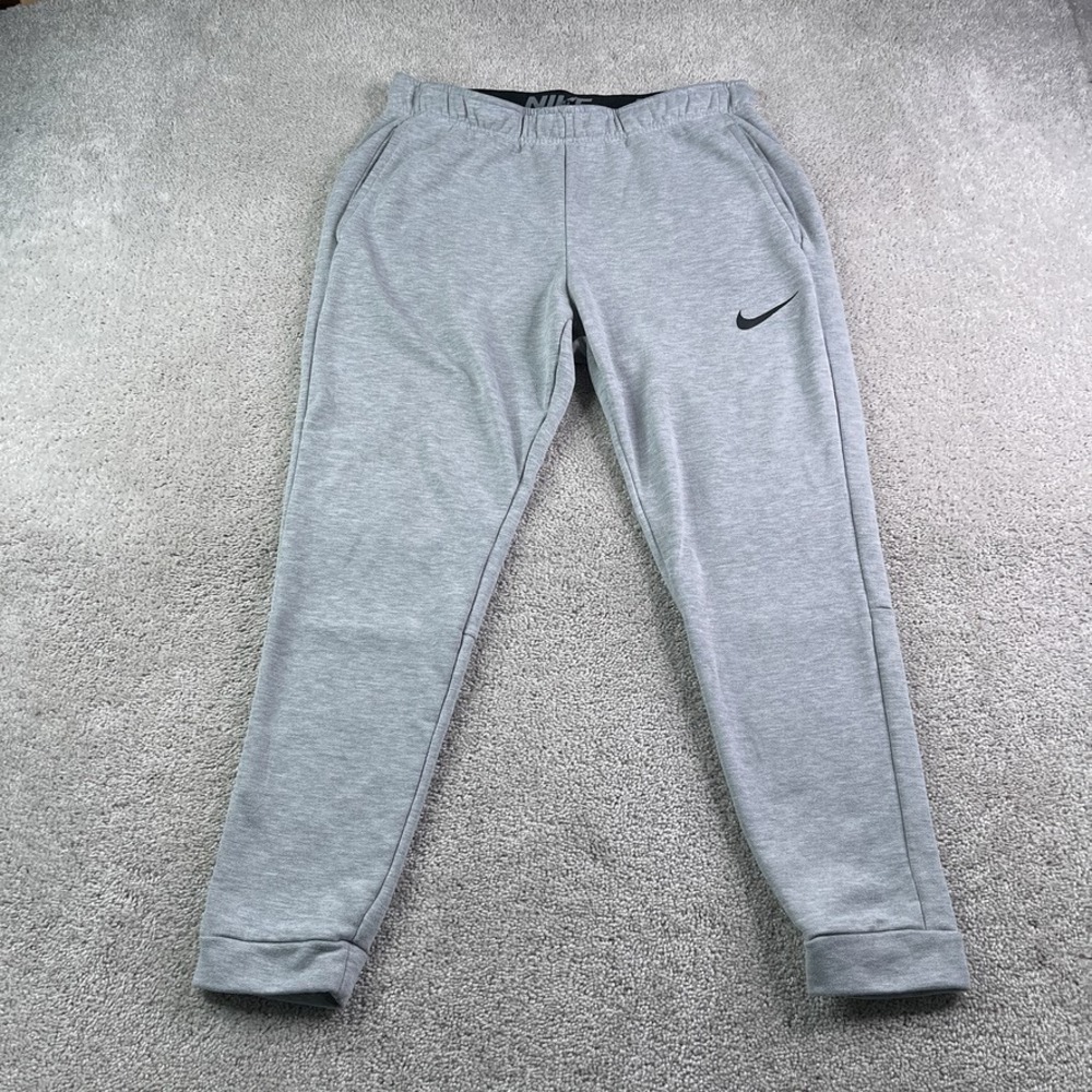 Nike Pants Mens Large Gray Tapered Fleece Training Dri Fit Joggers Sweatpants